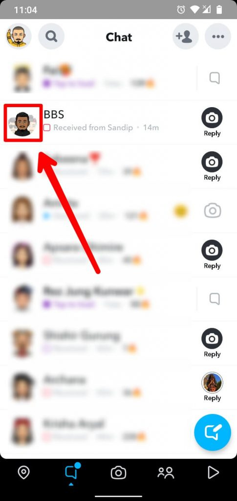   Kliknite na profil skupine