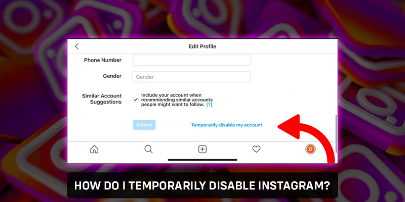   Como faço para desativar temporariamente o Instagram