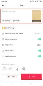   Haga clic en el botón Publicar para publicar videos de tiktok