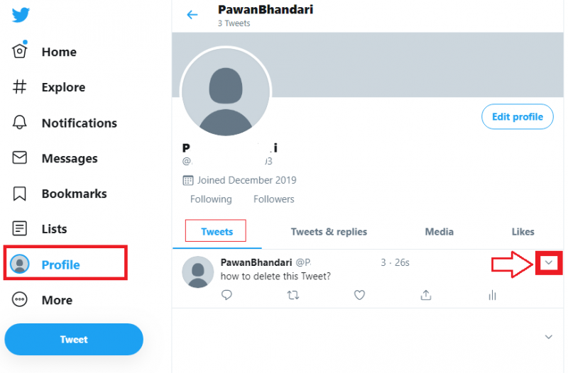   Διαγραφή Tweet Twitter