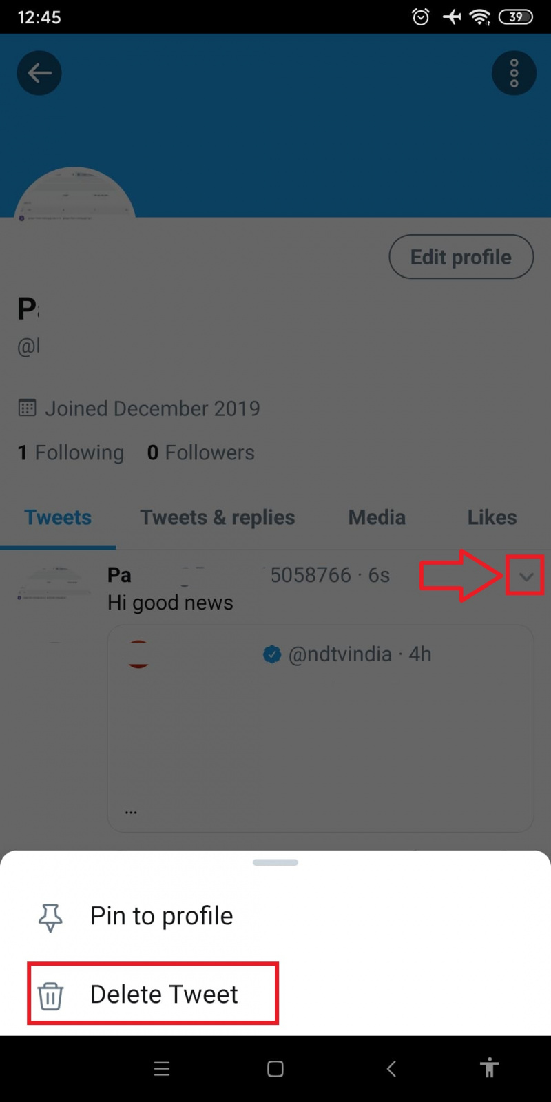   Διαγράψτε το retweet στο Twitter