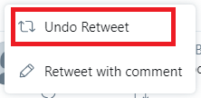   αναίρεση retweet στο Twitter