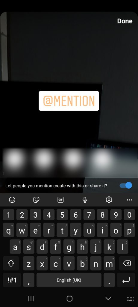   Etapa 6: marque o nome de uma pessoa em uma história do Instagram