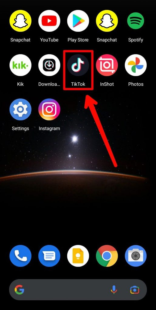   الخطوة 1 قم بتشغيل Tiktok على هاتفك