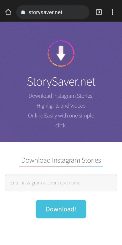   Åbn StorySaver-webstedet