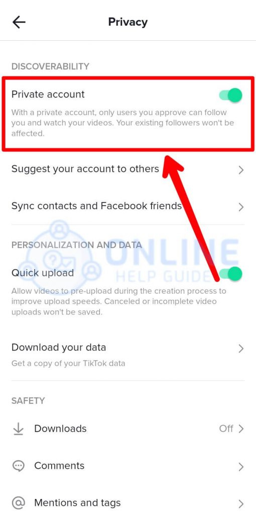   Stap 6 Privé-account inschakelen | Kunnen privé TikTok-accounts verschijnen op de ForYou-pagina?