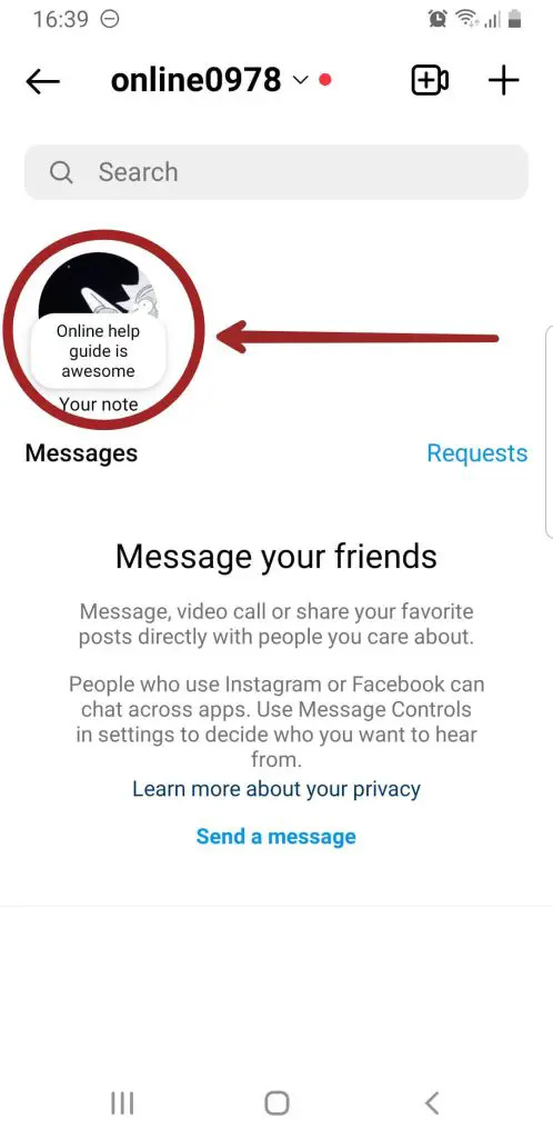   Palaat viestinäyttöön, josta löydät omasi ja muut' notes | How to Use Notes On Instagram