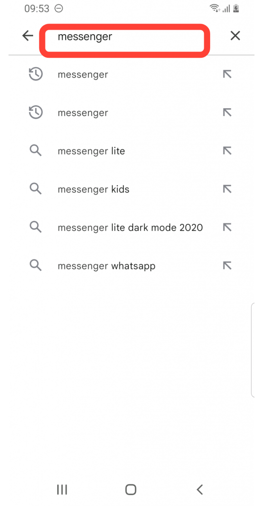   Hľadajte v Messengeri