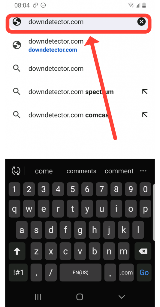   Prejdite na stránku Downdetector.com